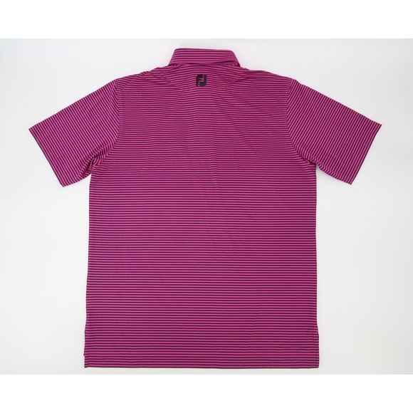 Footjoy Men's Medium Purple Striped Golf Performance Polo Shirt Military Marines - Picture 7 of 7